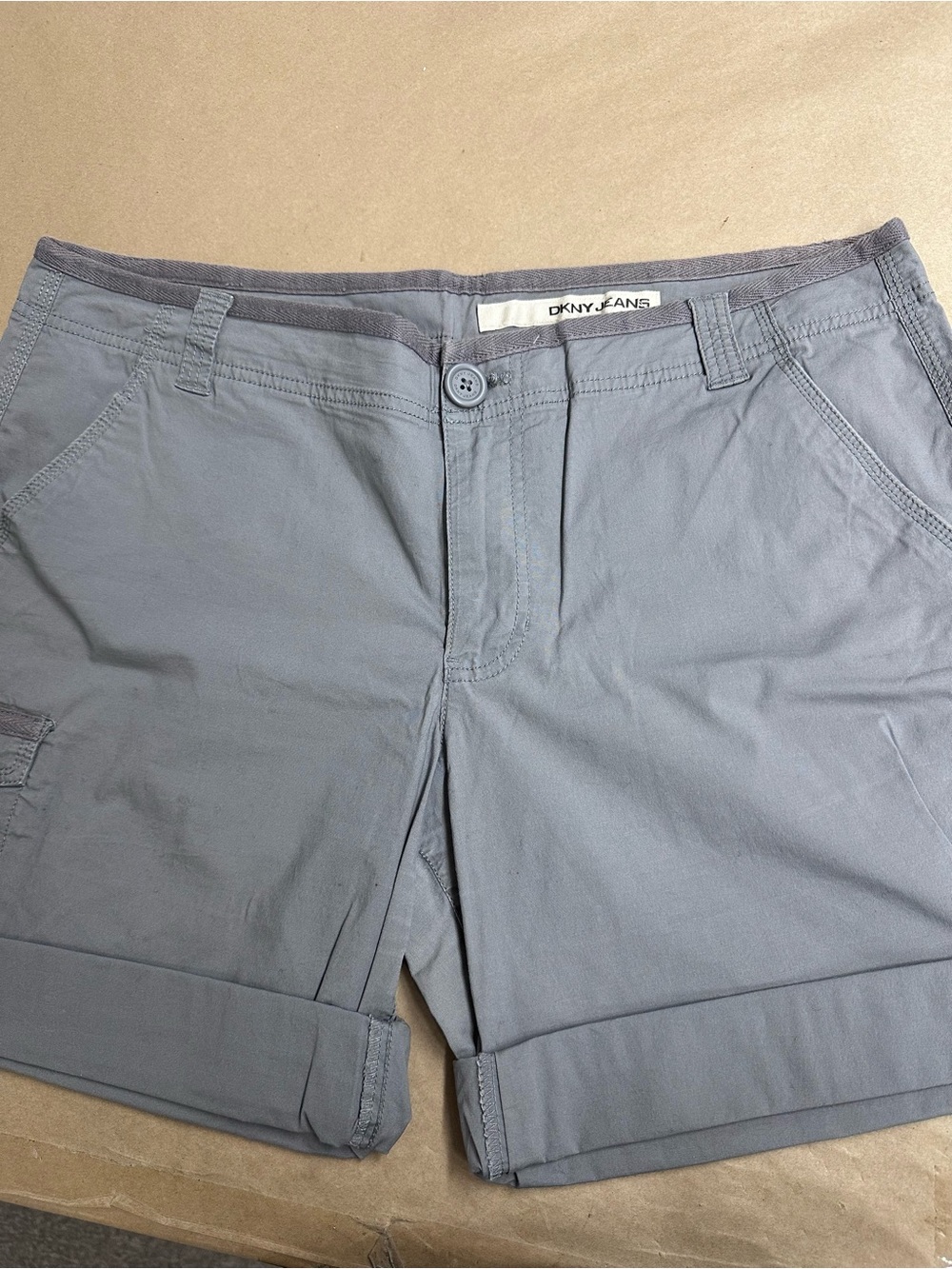 Dkny Light Gray Cotton Shorts